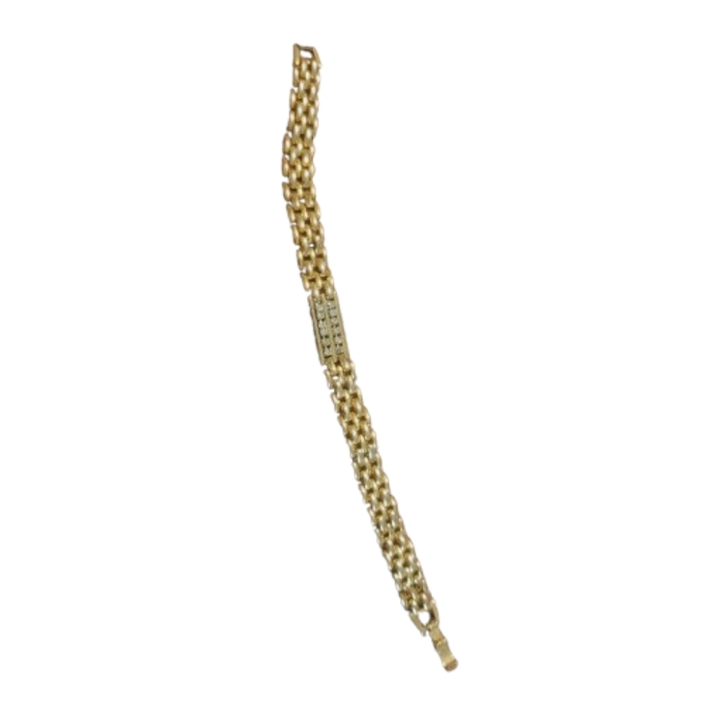Elegant Gold-Tone Bracelet With Rhinestones - Picture 3 of 5